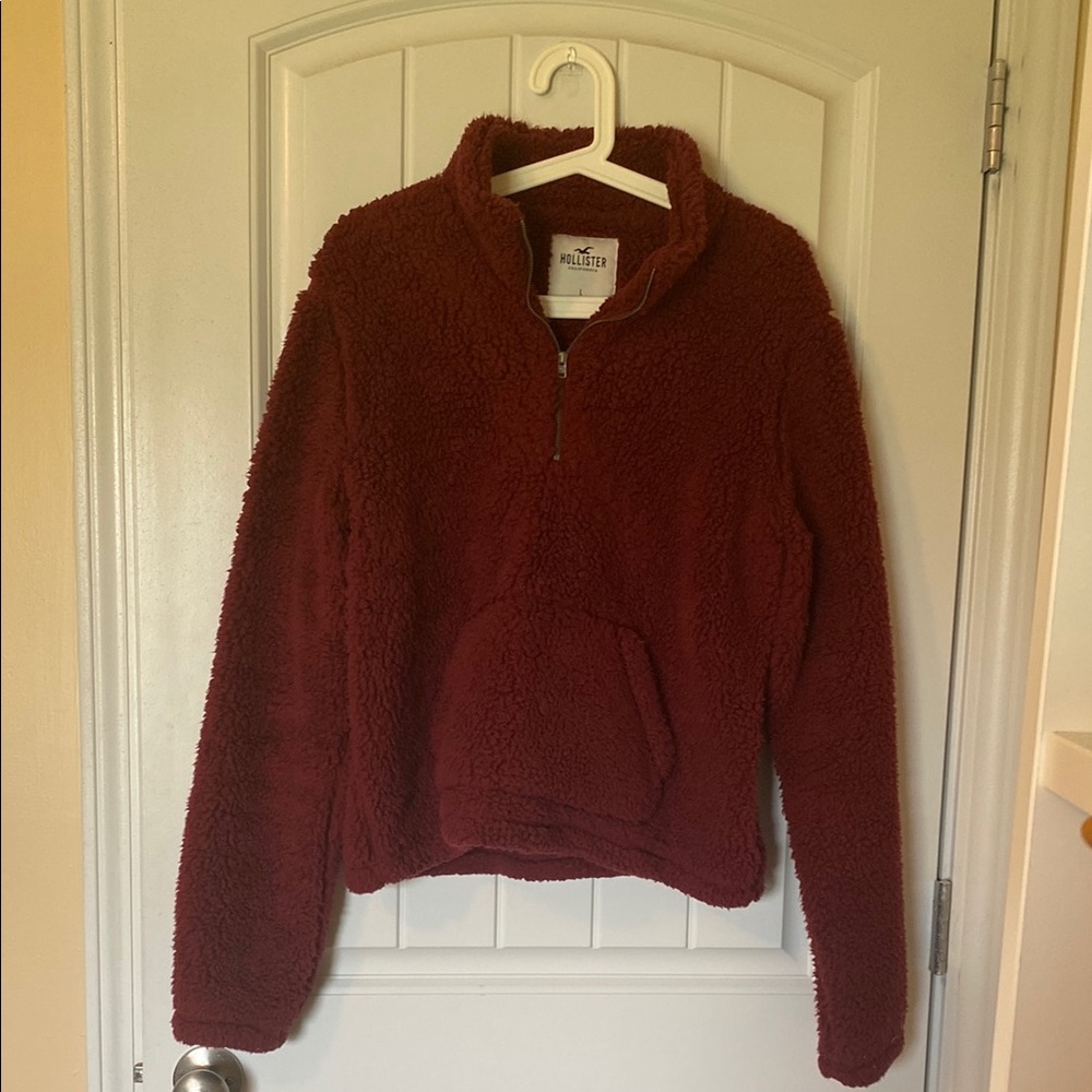 Hollister Red Cowl Neck Sweater Cozy and Stylish